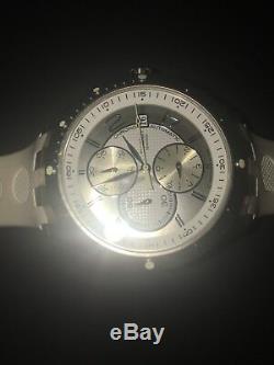 100% Swatch Irony Chrono Automatic Chronograph Sign In The Sky White SVGK403