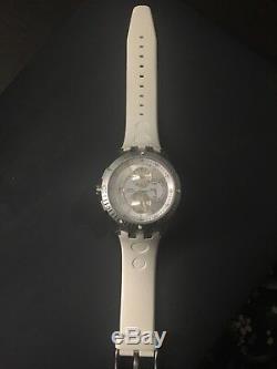 100% Swatch Irony Chrono Automatic Chronograph Sign In The Sky White SVGK403