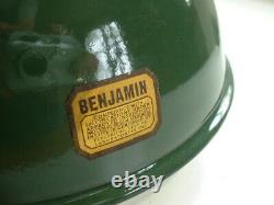 10 Benjamin Gooseneck Green Porcelain Sign Light Industrial Gas Station Vintage