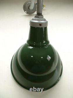 10 Benjamin Gooseneck Green Porcelain Sign Light Industrial Gas Station Vintage