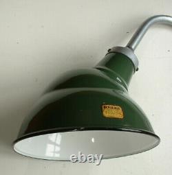 10 Benjamin Gooseneck Green Porcelain Sign Light Industrial Gas Station Vintage