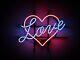 17x14 Real Neon Light Sign Vintage Love 24 Hours Heart Lighting Art Valentines