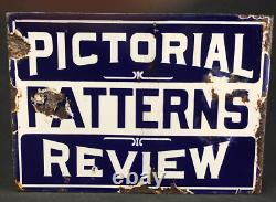 1899 -1939 Porcelain Advertising Flange PICTORIAL REVIEW PATTERNS Sign