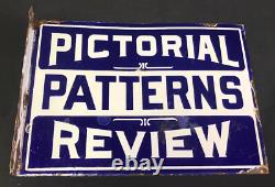 1899 -1939 Porcelain Advertising Flange PICTORIAL REVIEW PATTERNS Sign