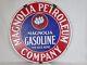 1920's Original Double Sided Porcelain Magnolia Petroleum Gasoline Sign Vintage