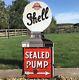 1920s Shell Enamel Sign Sealed Petrol Pump Advertising Automobilia Oil Vintage