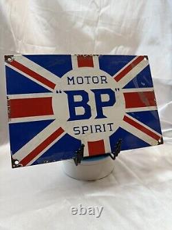 1930's Old Antique Vintage Rare BP Spirit Motor Oil Porcelain Enamel Sign Board