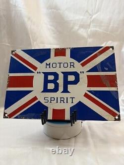 1930's Old Antique Vintage Rare BP Spirit Motor Oil Porcelain Enamel Sign Board