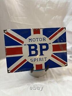 1930's Old Antique Vintage Rare BP Spirit Motor Oil Porcelain Enamel Sign Board