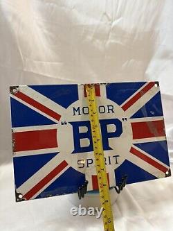 1930's Old Antique Vintage Rare BP Spirit Motor Oil Porcelain Enamel Sign Board