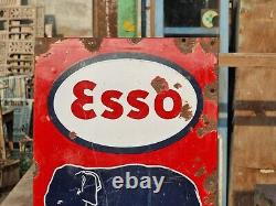 1930's Old Antique Vintage Rare ESSO Elephant Oil Porcelain Enamel Sign Board
