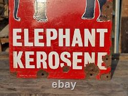1930's Old Antique Vintage Rare ESSO Elephant Oil Porcelain Enamel Sign Board