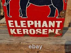 1930's Old Antique Vintage Rare ESSO Elephant Oil Porcelain Enamel Sign Board
