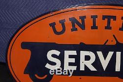1930s Original United Motors Service Double Sided oval porcelain vintage sign