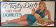 1940's Vintage A Tasty Dish Hourly Donuts Hand Painted Big Restaurant Sign