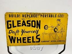 1940's Vintage Gleason Do-it-yourself Hardware Store Metal Display Rack Sign