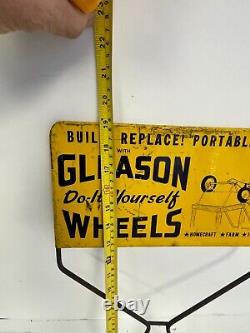 1940's Vintage Gleason Do-it-yourself Hardware Store Metal Display Rack Sign