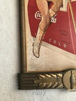 1946, Vintage, ORIGINAL, Coke, Coca-Cola Cardboard Sign in Original Coke frame