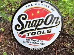 1950'S Collectible Vintage Snap-On Tools Porcelain Sign, Wrench, Sockets