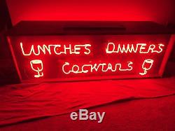 1950's-1960's Vintage NEON SIGN Double-Sided COCKTAILS With GLASSES