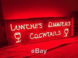 1950's-1960's Vintage NEON SIGN Double-Sided COCKTAILS With GLASSES