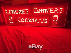 1950's-1960's Vintage NEON SIGN Double-Sided COCKTAILS With GLASSES