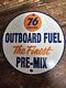 1950's Vintage 76 Outboard Fuel Gas Station Porcelain Sign