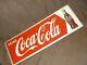 1950's Vintage Metal Coca-cola Sign Genuine Antique Collectable Coke Soda