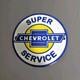 1950's Vintage Super Chevrolet Service Porcelain Sign