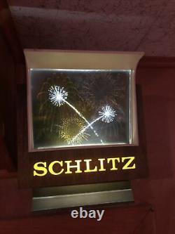 1950s SCHLITZ lighted FIREWORKS motion beer sign vintage works Great