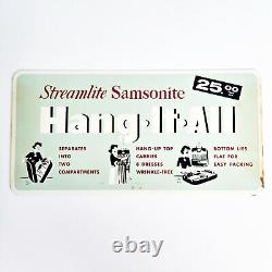 1950s Vintage Streamlite SAMSONITE Metal Advertising Sign Suitcase DOUBLE SIDED