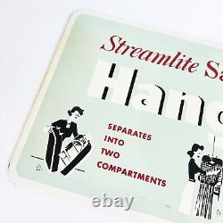 1950s Vintage Streamlite SAMSONITE Metal Advertising Sign Suitcase DOUBLE SIDED