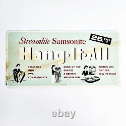 1950s Vintage Streamlite SAMSONITE Metal Advertising Sign Suitcase DOUBLE SIDED