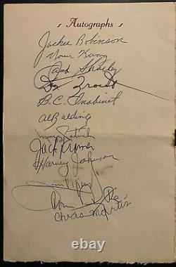 1956 MLB Vtg Autographed Dinner Program Signed Jackie Robinson + 11 More JSA LOA