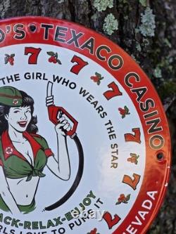 1959 Vintage Richard's Texaco Porcelain Sign Carson City Nevada 12