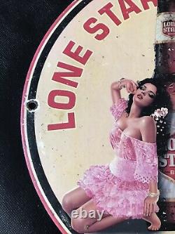 1959 Vintage Style Lone Star Premium Beer Advertising Porcelain Sign 12 Inch