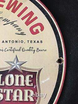 1959 Vintage Style Lone Star Premium Beer Advertising Porcelain Sign 12 Inch