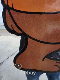 1960's Vintage A&w Root Beer Porcelain Enamel Sign 18.5 X 30 Inches