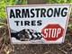 1960's Vintage Armstrong Tires Porcelain Dealership Sign 12 X 8