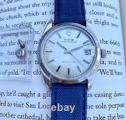 1968 Vintage Tudor Prince Oysterdate Watch 34mm All Steel Rolex Signed SERVICED