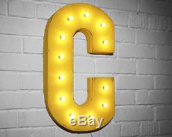 21 Letter C Rustic Metal Vintage Inspired Marquee Sign Light MORE COLORS