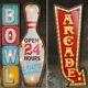 2 Game Room Bowling & Arcade Led Metal Signs Vintage Look, Brand New! Decor