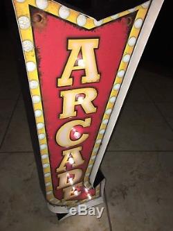 2 GAME ROOM BOWLING & ARCADE LED Metal Signs Vintage Look, Brand New! Decor