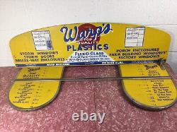 2 Piece Vintage 1960s Warps Plastics sign masonite display 41x12 2 sided