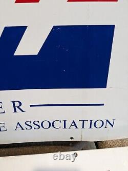 2 Vintage Automotive Service Association Double Sided Garage Signs