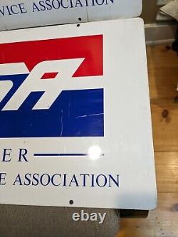 2 Vintage Automotive Service Association Double Sided Garage Signs