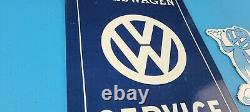 2 Vintage Volkswagen Porcelain Gas Vw Auto German Service Dealership Motor Signs