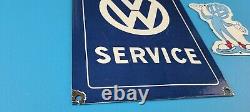 2 Vintage Volkswagen Porcelain Gas Vw Auto German Service Dealership Motor Signs