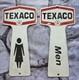 2-large Vintage Texaco Porcelain Sign Bathroom Key Fob Ladies Bathroom 12×6