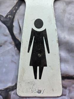 2-large Vintage Texaco Porcelain Sign Bathroom Key Fob Ladies Bathroom 12×6